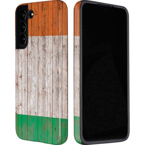 Ireland Flag Dark Wood Galaxy S22 Plus Pro Case